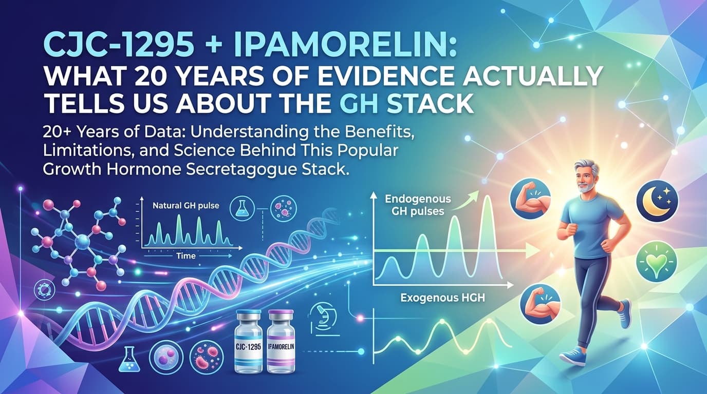 Hero image for: CJC-1295 + Ipamorelin: What 20 Years of Evidence Actually Tells Us About the GH Stack